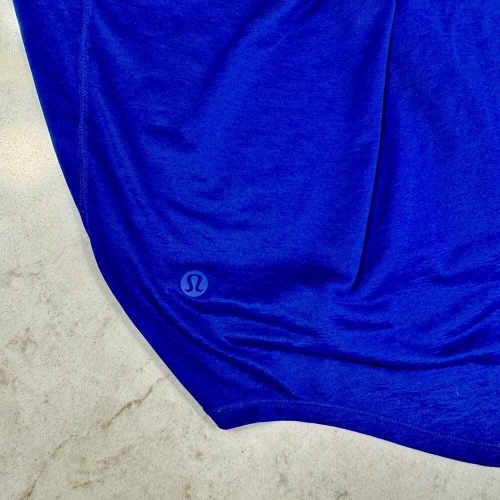 Lululemon Essential Tank Pleated Racerback Cobalt Blue Larkspur S/M Yoga Run Top - Picture 5 of 13